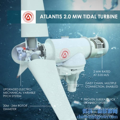SIMEC Atlantis Energy推出全球最大的单转子潮汐涡轮机AR2000